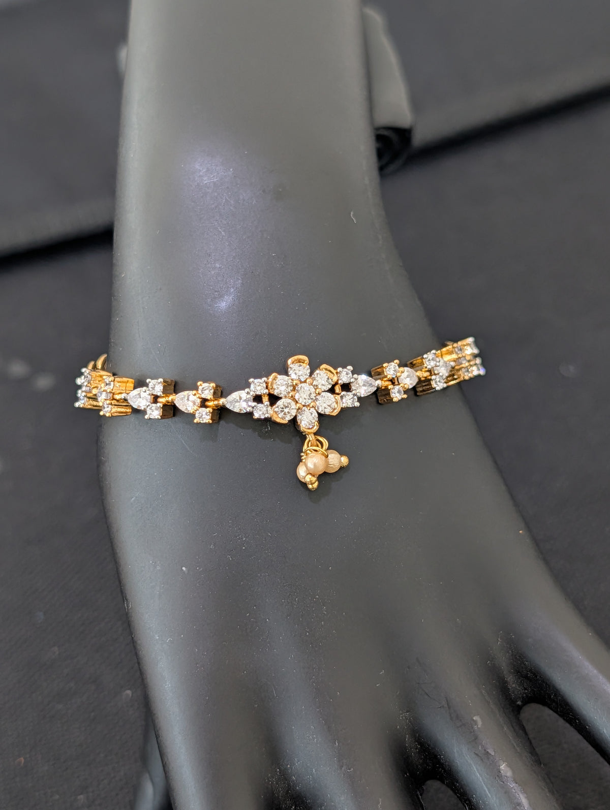 CZ stone One gram Gold plated link chain Bracelet