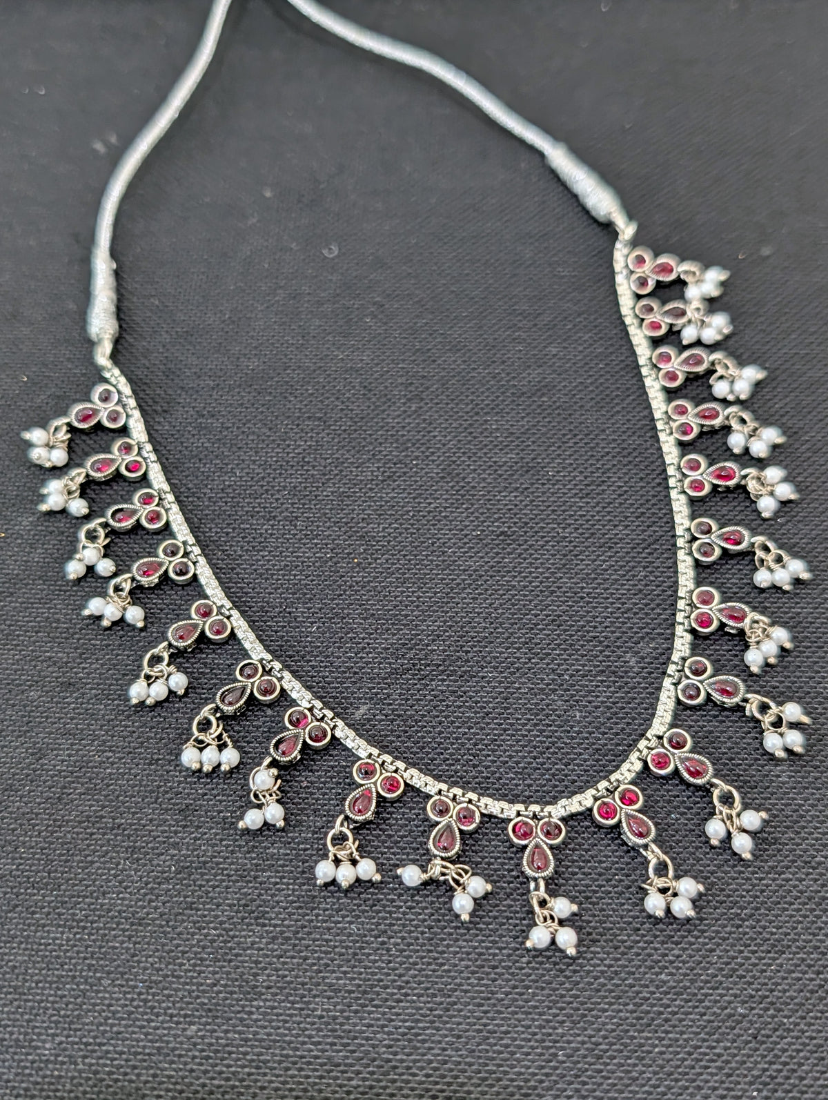 Oxidized silver Kemp Guttapusalu Necklace