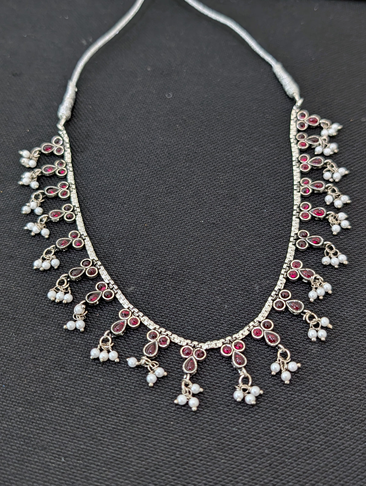 Oxidized silver Kemp Guttapusalu Necklace