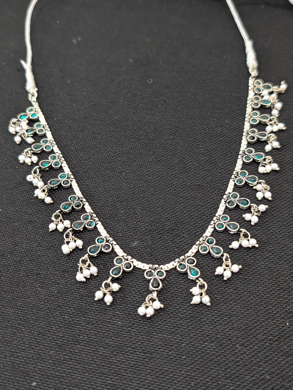 Oxidized silver Kemp Guttapusalu Necklace