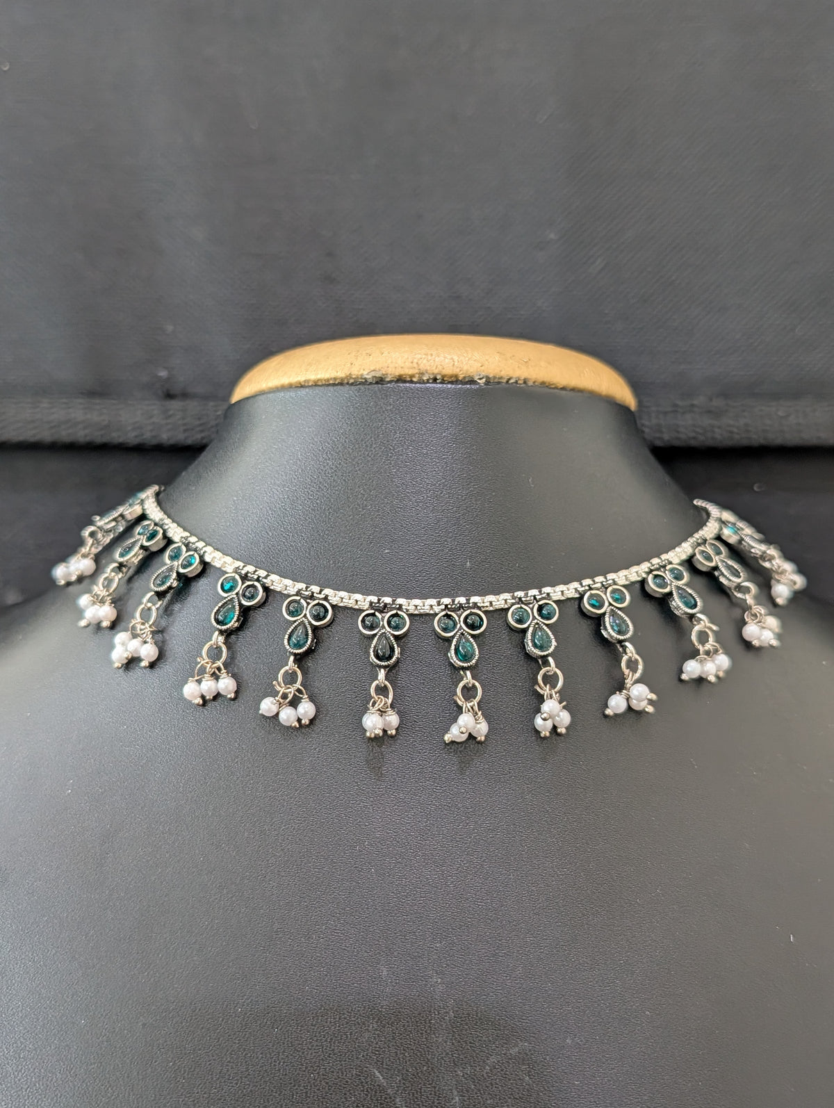 Oxidized silver Kemp Guttapusalu Necklace