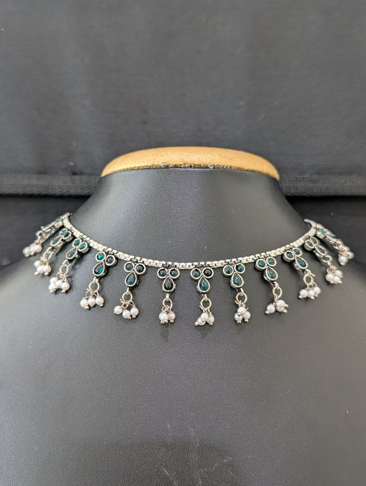 Oxidized silver Kemp Guttapusalu Necklace