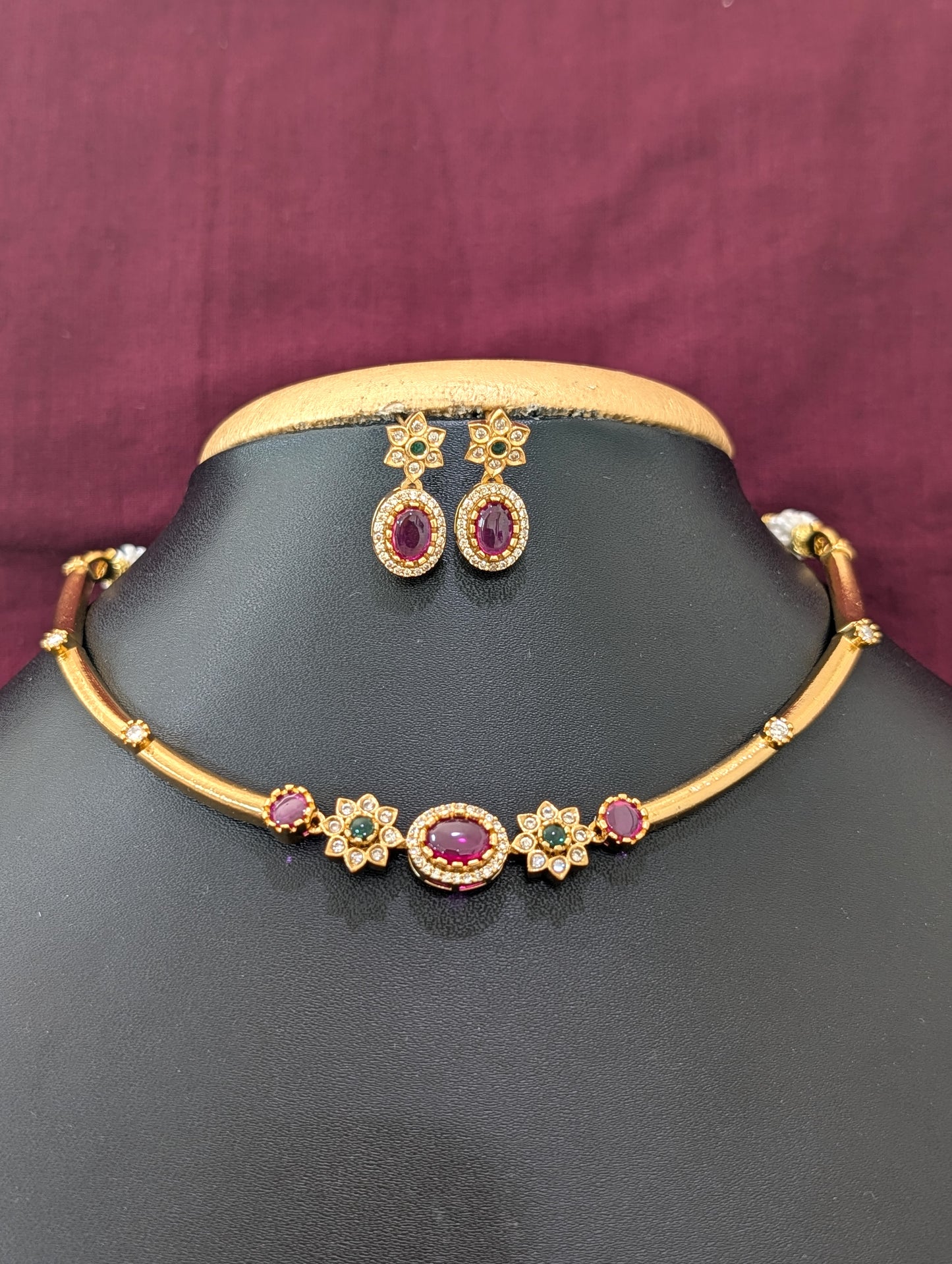 Antique Hasli CZ Choker Stud set
