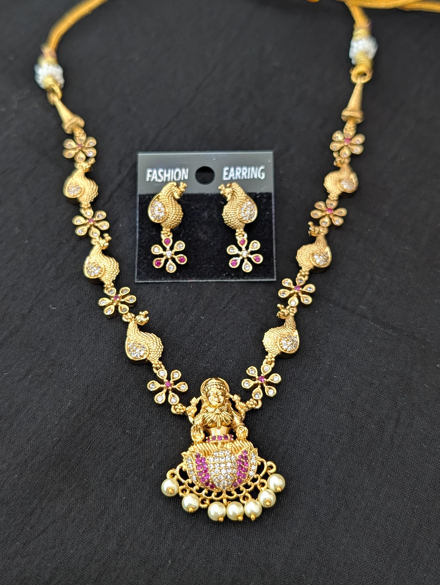 Bright gold plated Lakshmi ji Choker set