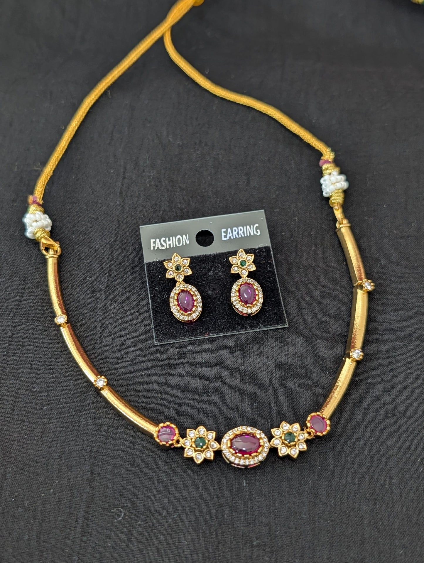Antique Hasli CZ Choker Stud set
