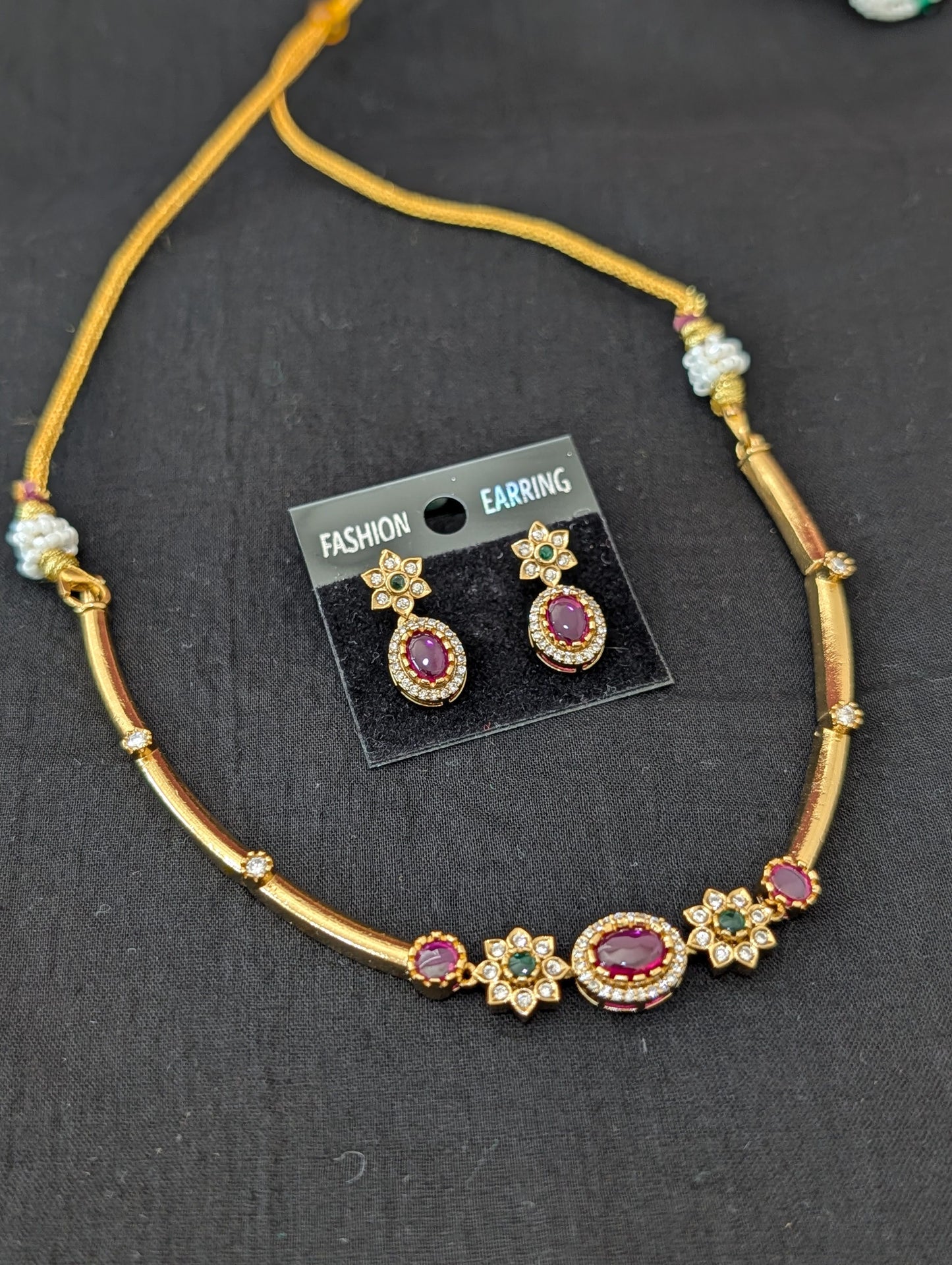 Antique Hasli CZ Choker Stud set