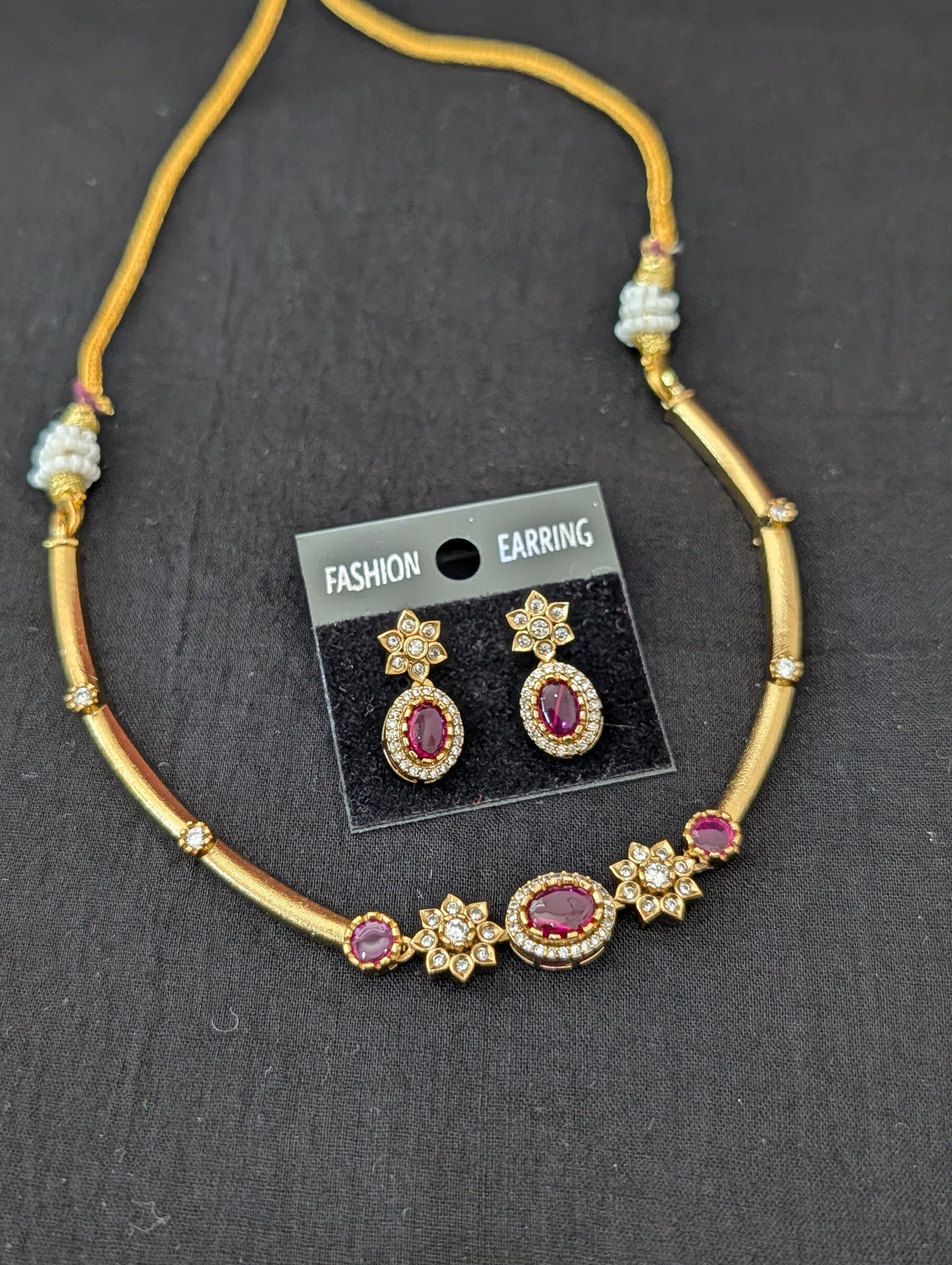 Antique Hasli CZ Choker Stud set