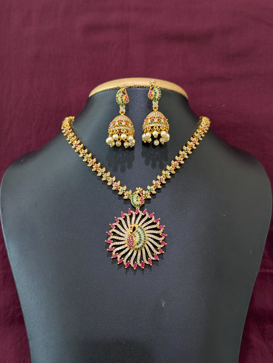 One gram gold plated Peacock Choker Set