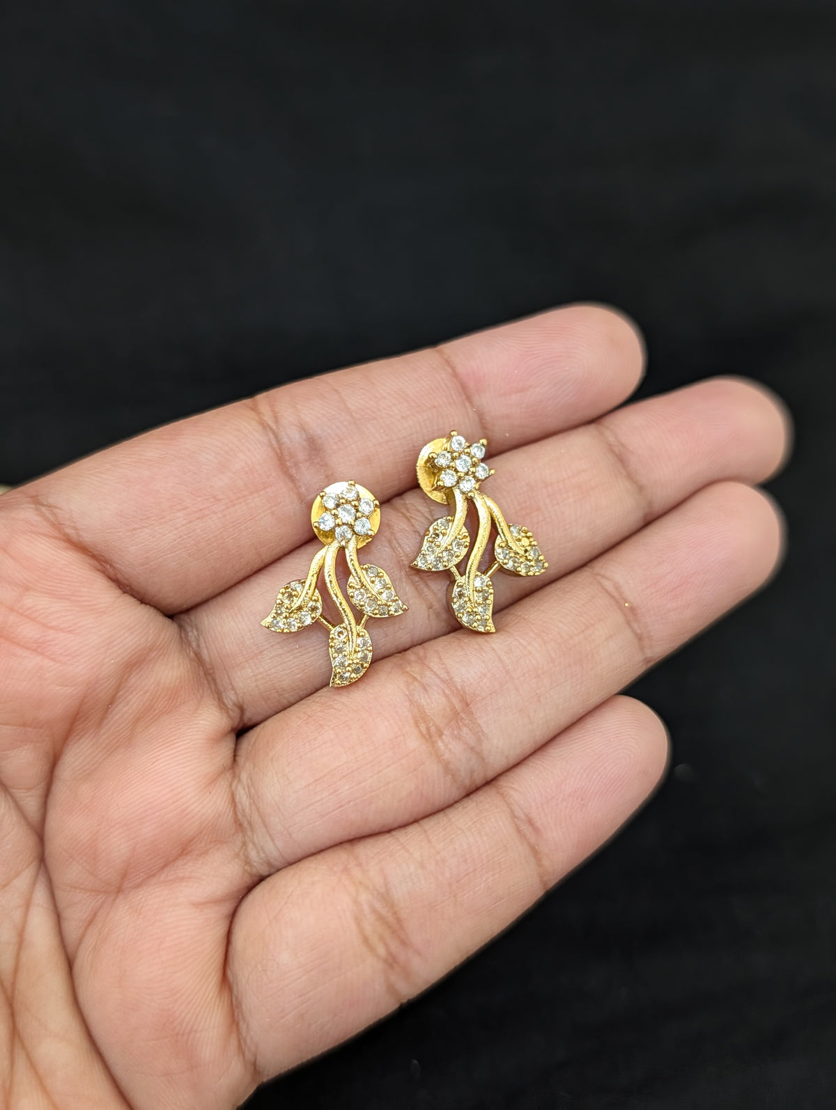 Leaf design Antique CZ Choker Necklace set - Simpliful
