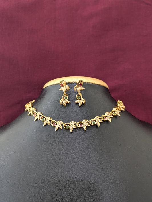 Antique Leafy Choker Necklace set
