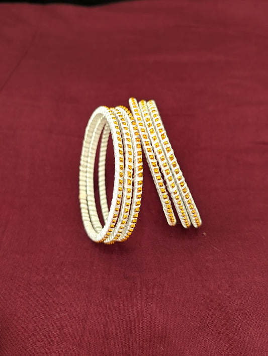 Thread wrapped Glass Bangles - Set of 6 bangles / Half dozen bangles - 2x6 size - Simpliful
