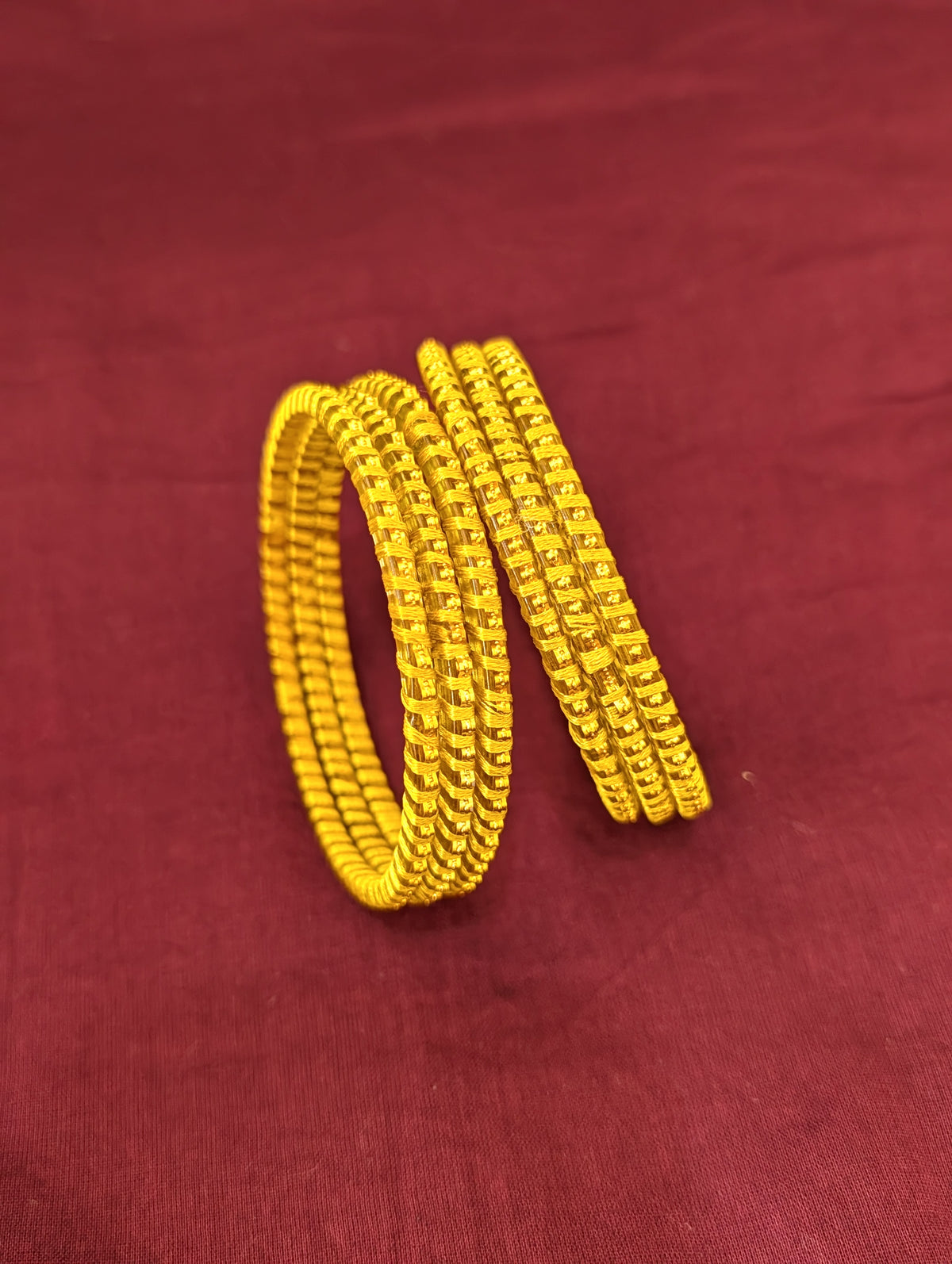 Thread wrapped Glass Bangles - Set of 6 bangles / Half dozen bangles - 2x6 size - Simpliful