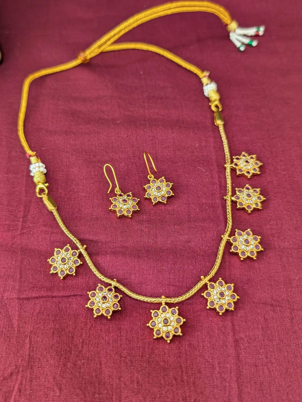 Minimalistic Kemp CZ Choker Necklace set
