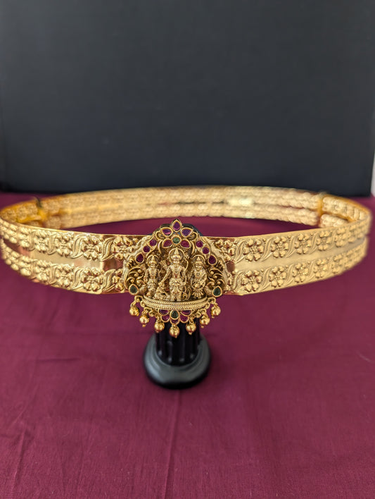 Antique Gold plated Kemp Ram Parivaar Hip Chain / Waist Belt / Belly Chain - Simpliful