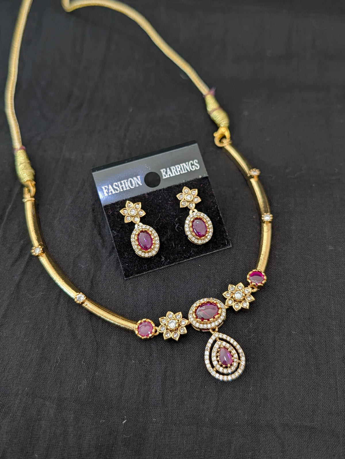 Antique Hasli CZ Choker Stud set - D2