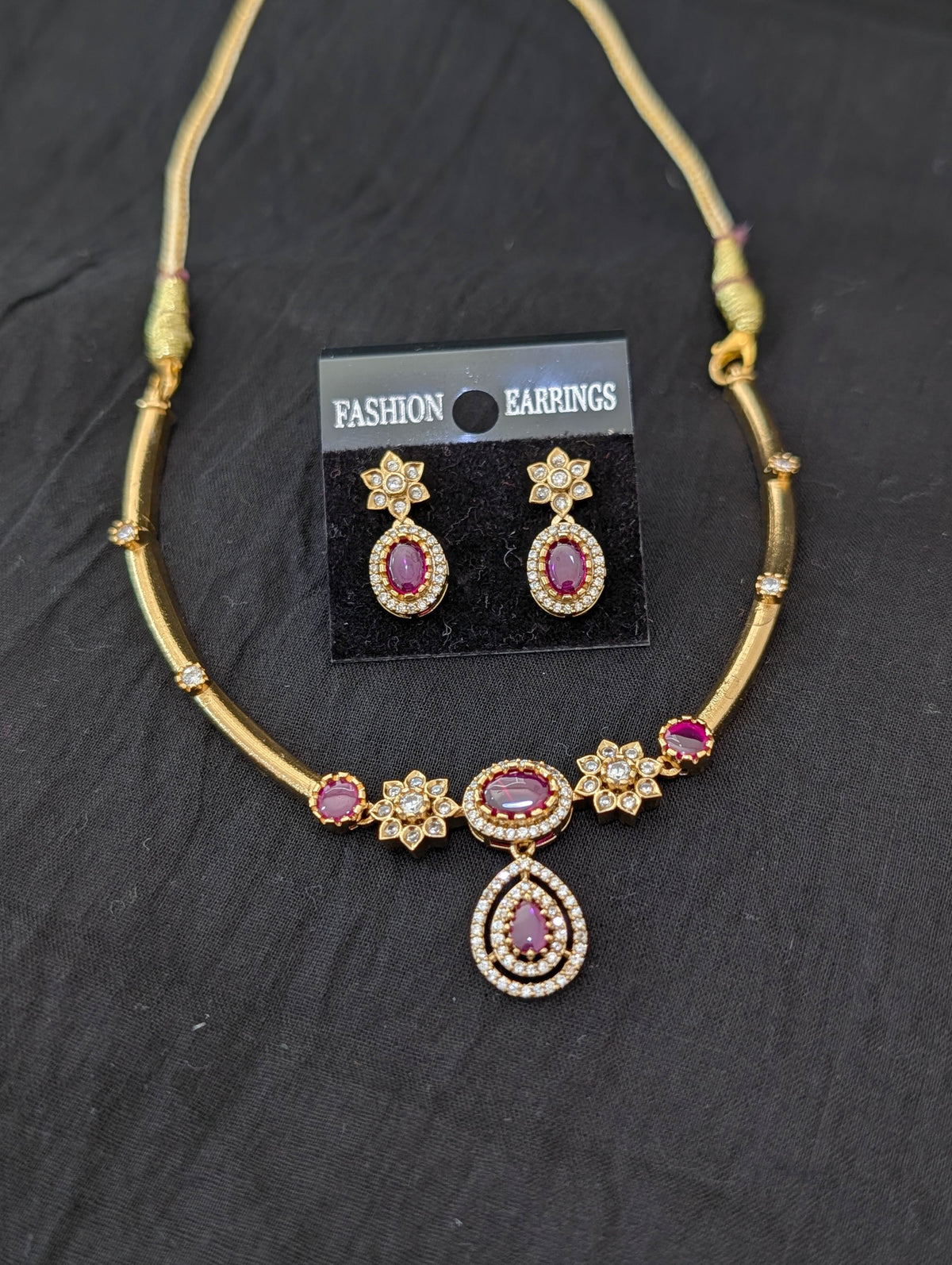 Antique Hasli CZ Choker Stud set - D2