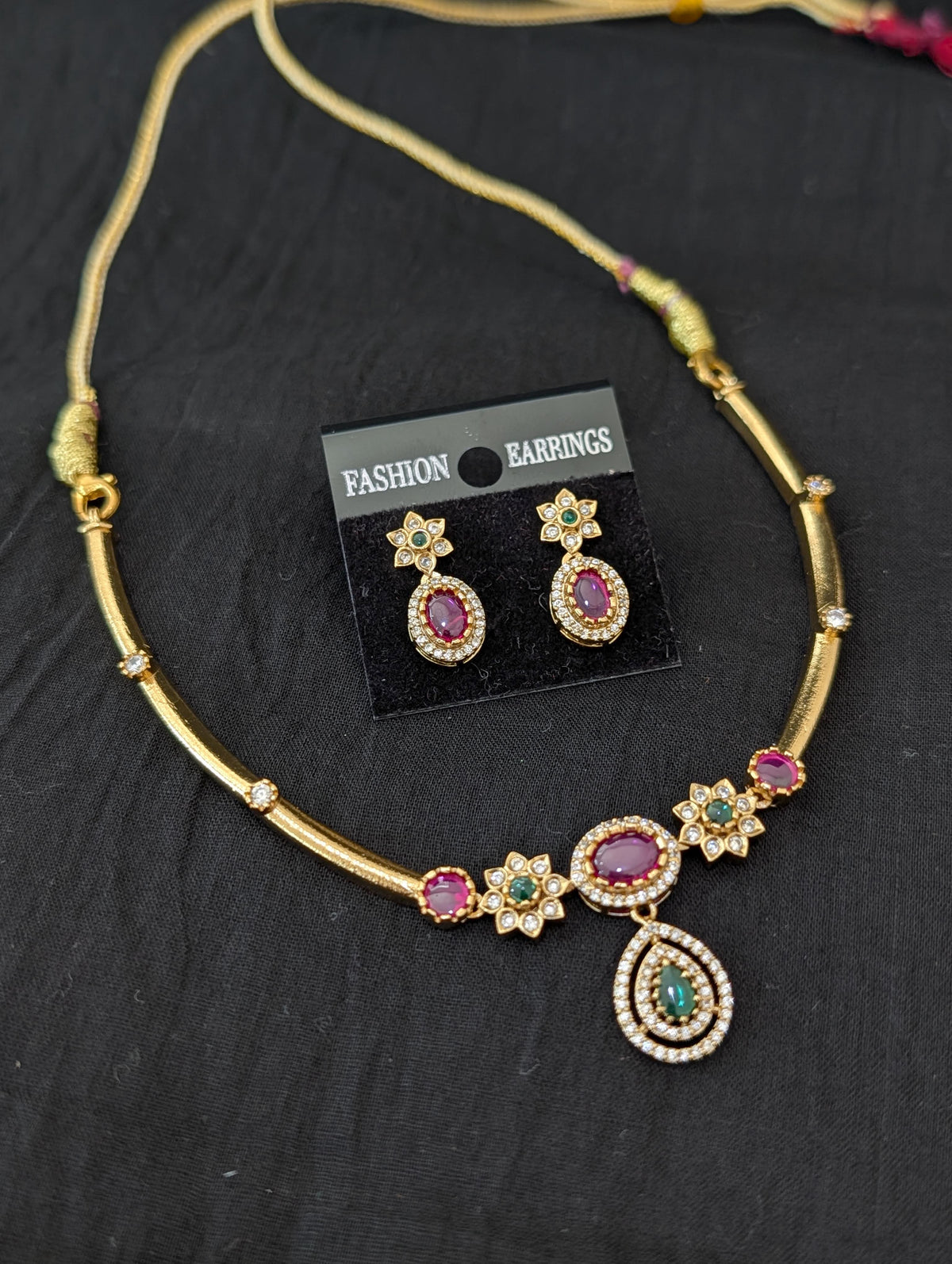 Antique Hasli CZ Choker Stud set - D2