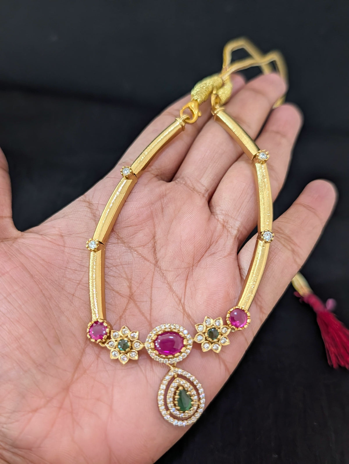 Antique Hasli CZ Choker Stud set - D2