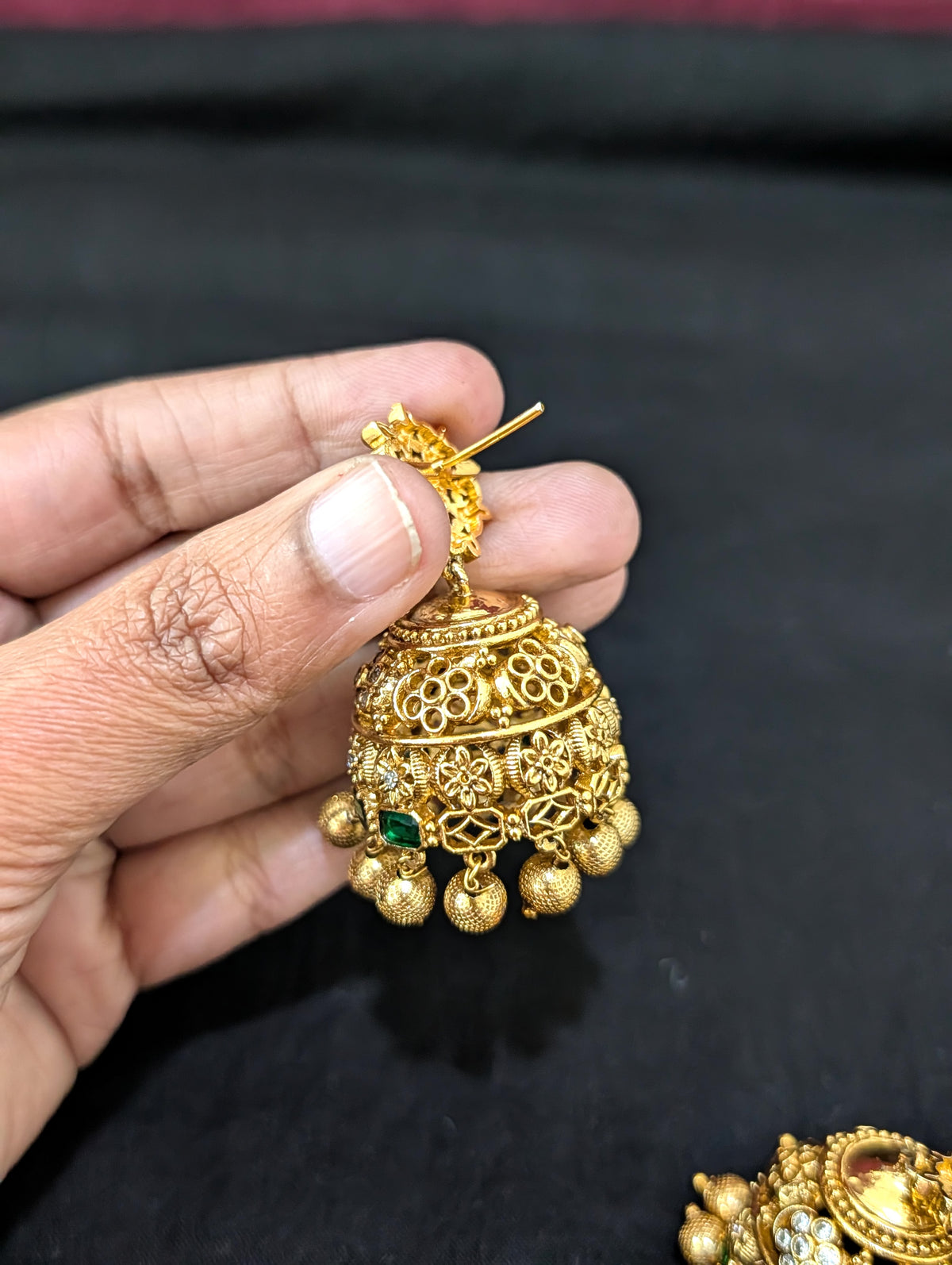 Grand Bridal Broad Choker Large Jhumka set