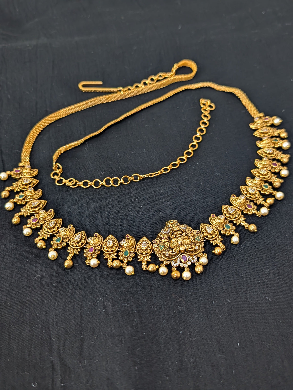 Antique Gold plated Lakshmi ji Bridal Hip Chain / Waist Belt / Belly Chain - D1