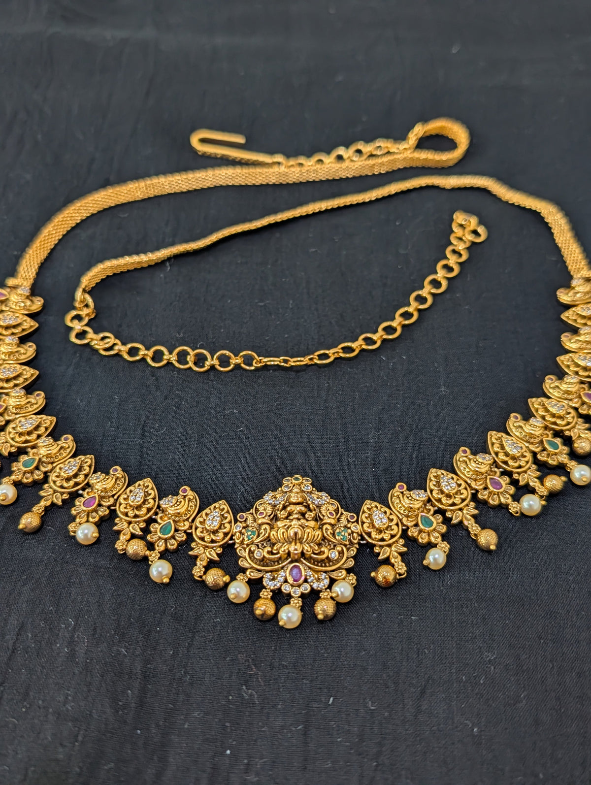 Antique Gold plated Lakshmi ji Bridal Hip Chain / Waist Belt / Belly Chain - D1