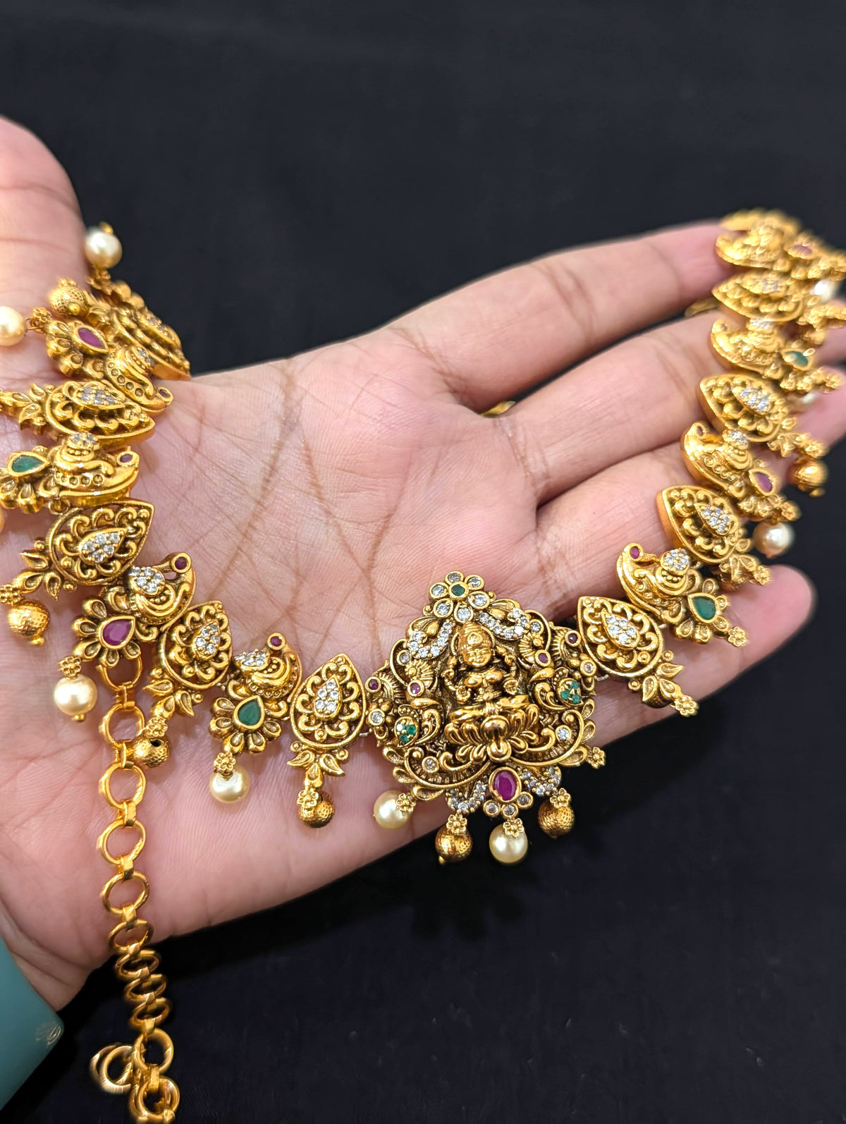 Antique Gold plated Lakshmi ji Bridal Hip Chain / Waist Belt / Belly Chain - D1
