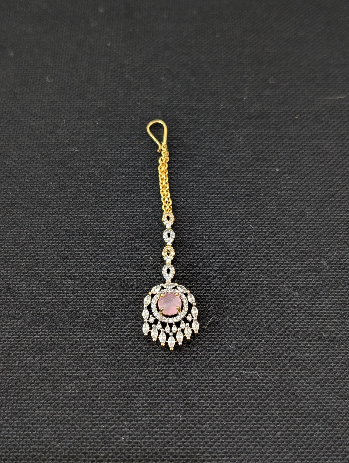 Dual tone gold plated CZ Round Tikka