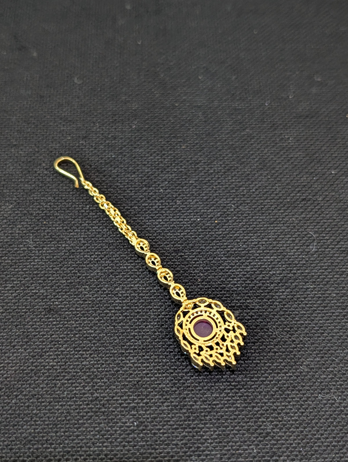 Dual tone gold plated CZ Round Tikka