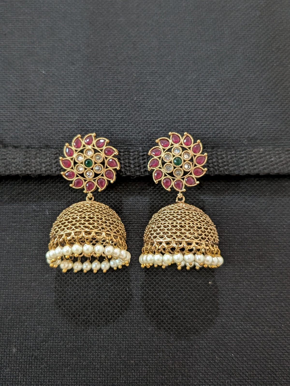 Gold plated Filigree Medium Jhumka Earrings