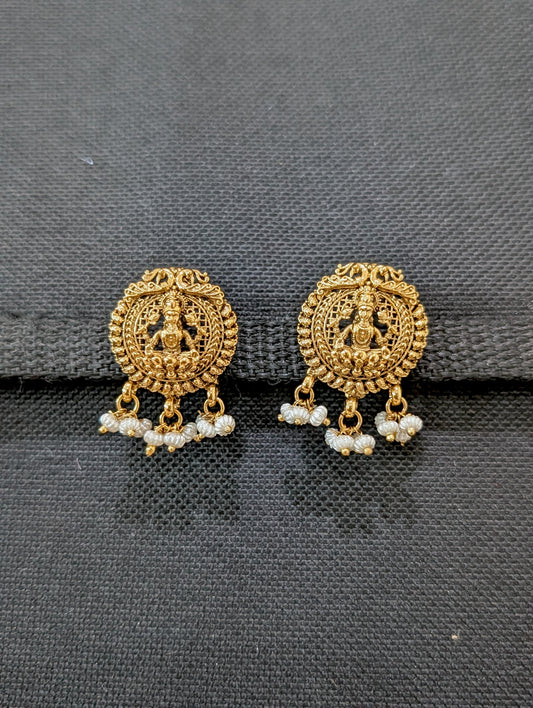 Goddess Lakshmi Antique Stud Earrings