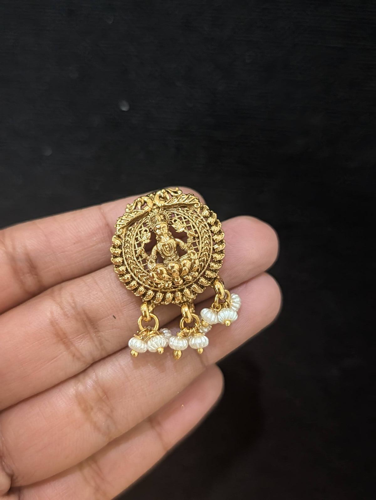 Goddess Lakshmi Antique Stud Earrings