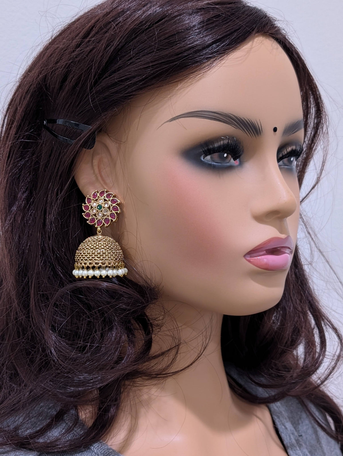 Gold plated Filigree Medium Jhumka Earrings