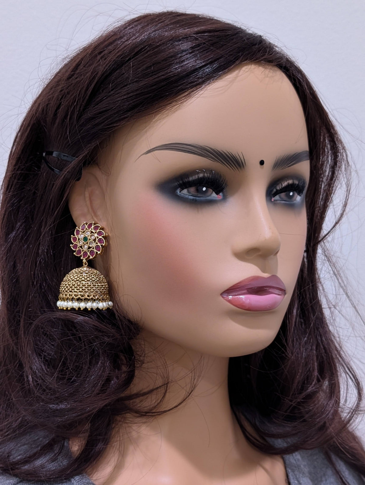 Gold plated Filigree Medium Jhumka Earrings