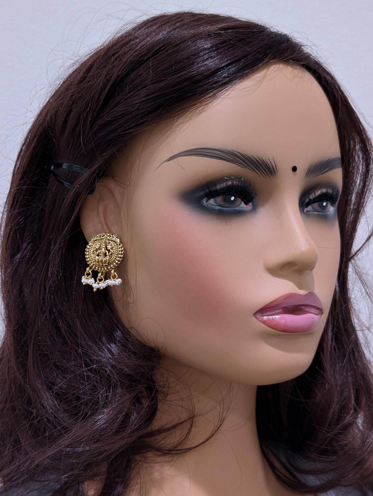 Goddess Lakshmi Antique Stud Earrings