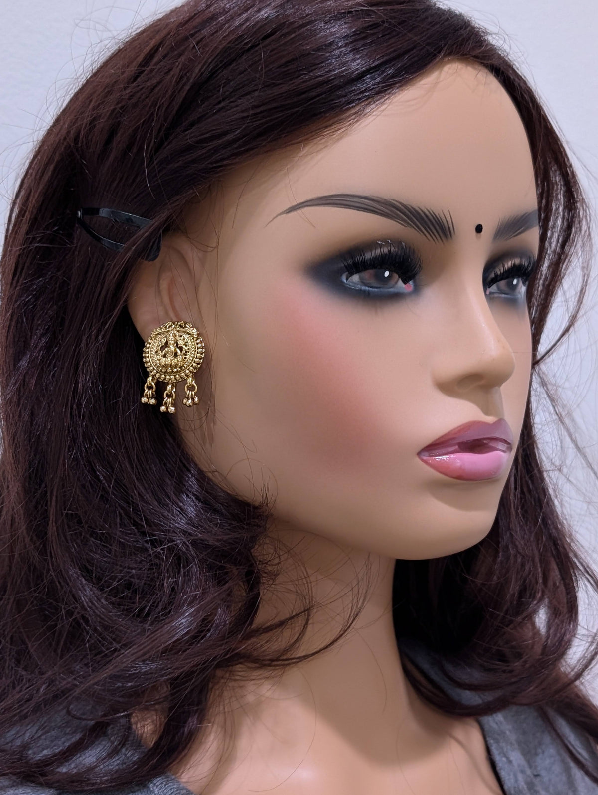 Goddess Lakshmi Antique Stud Earrings