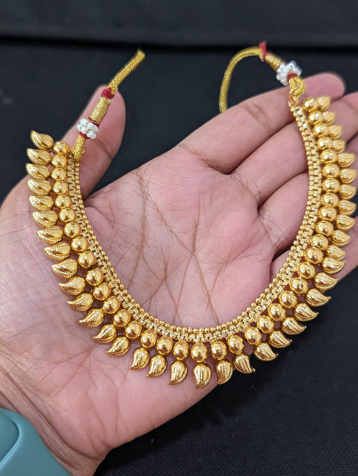 Gold plated Mango design Choker Stud set