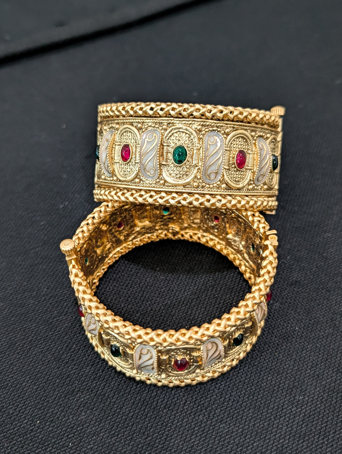 Rajwadi polish Traditional Broad Openable Bangles - 2x4 size