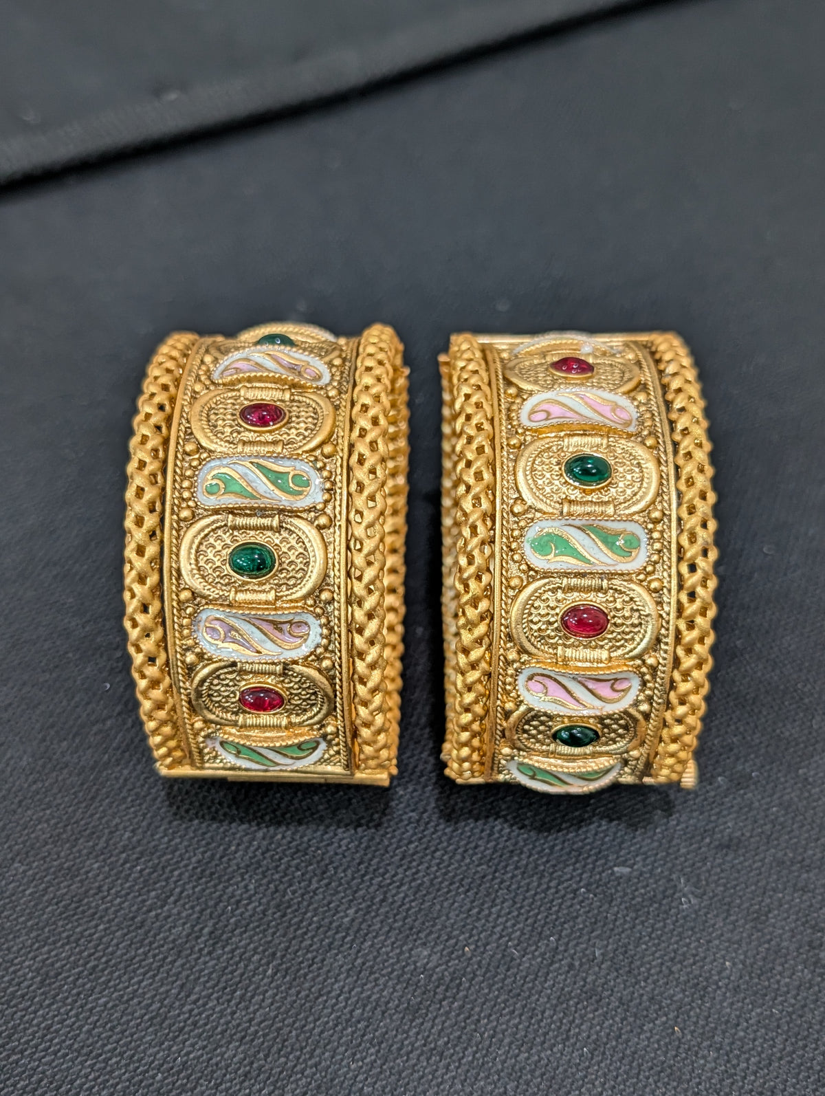 Rajwadi polish Traditional Broad Openable Bangles - 2x4 size