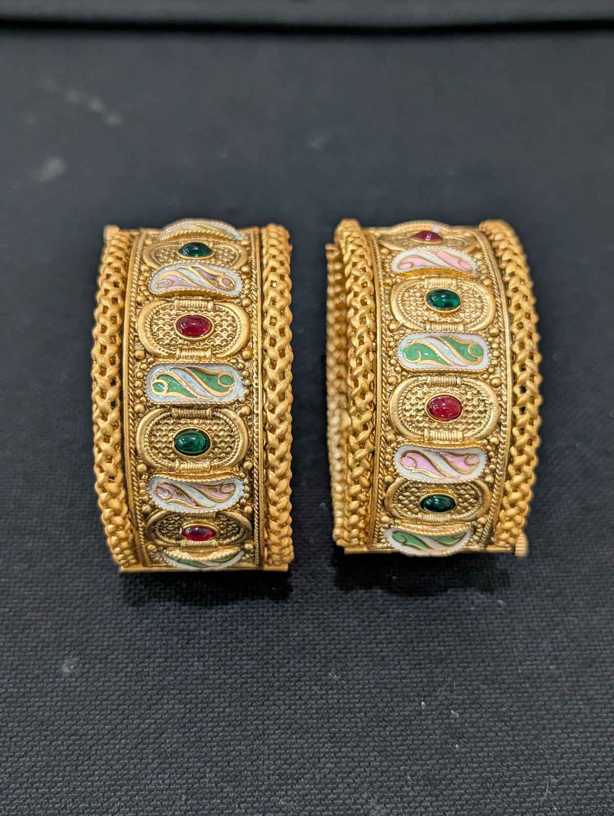 Rajwadi polish Traditional Broad Openable Bangles - 2x4 size