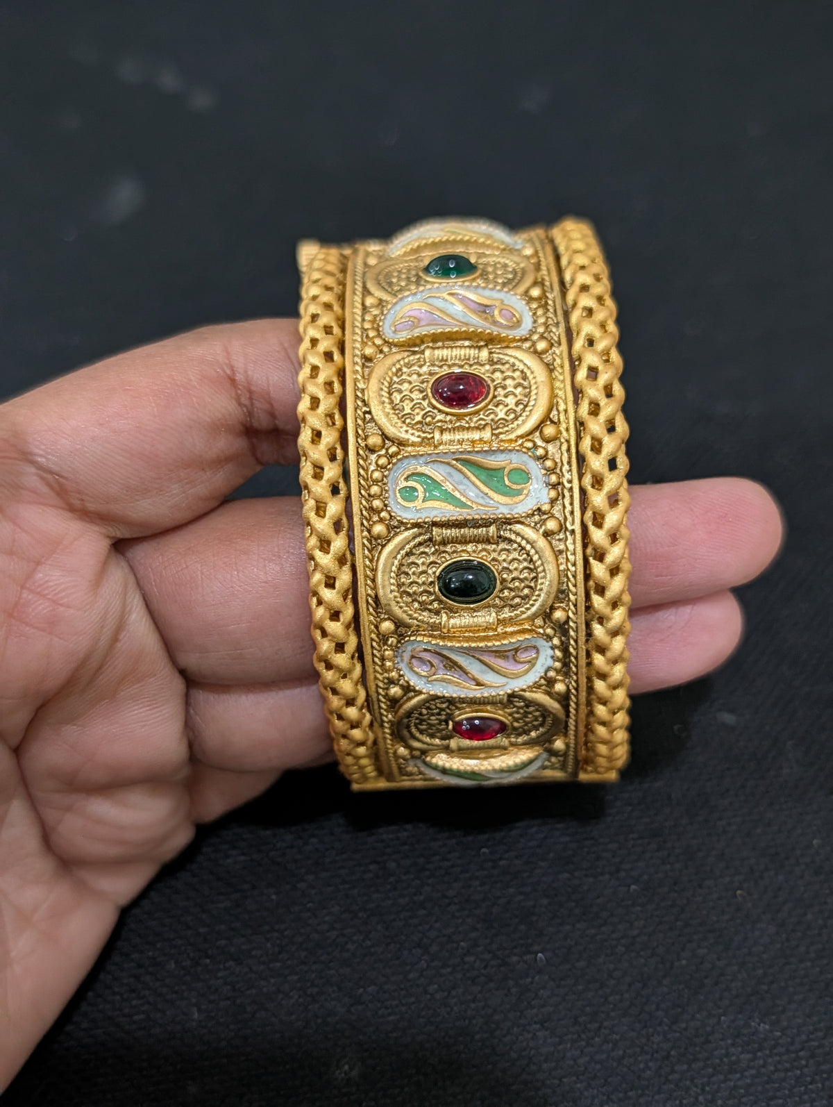 Rajwadi polish Traditional Broad Openable Bangles - 2x4 size