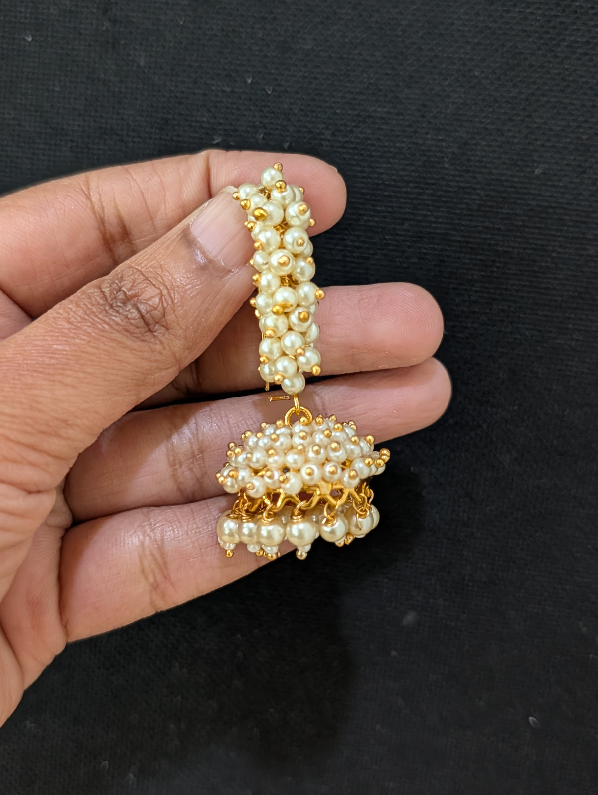 Pearl hoop Medium Jhumka Earrings