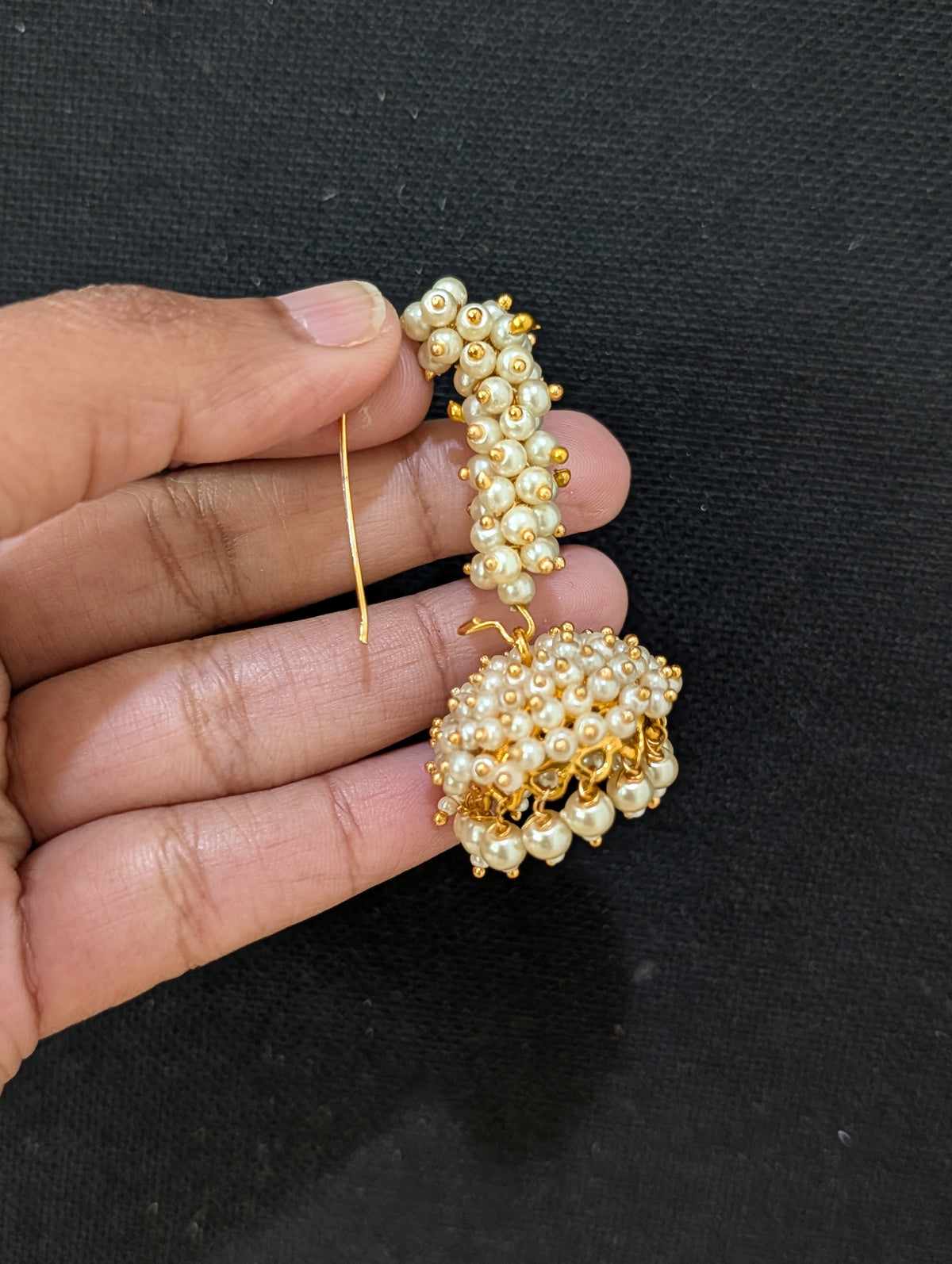 Pearl hoop Medium Jhumka Earrings