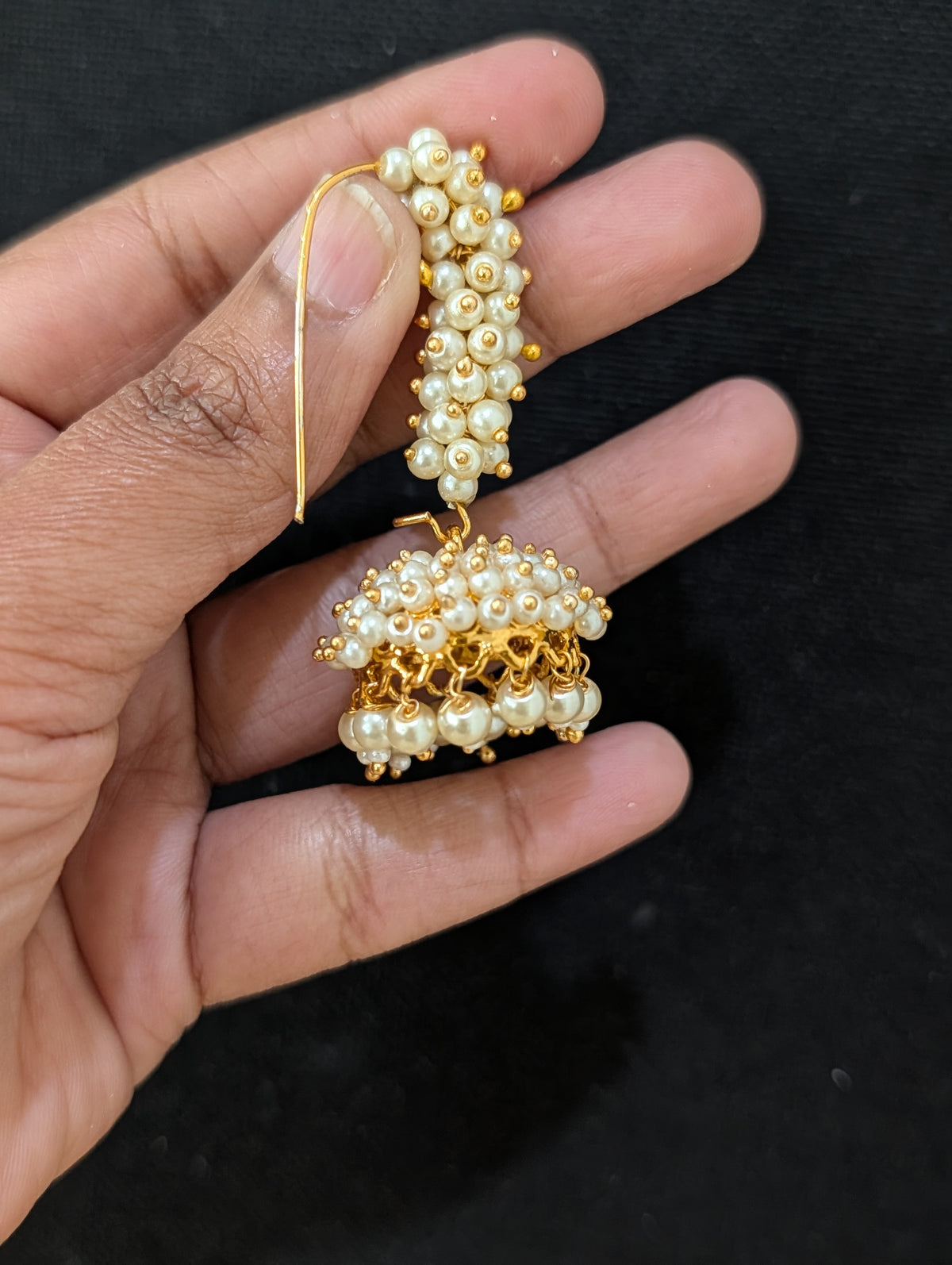Pearl hoop Medium Jhumka Earrings