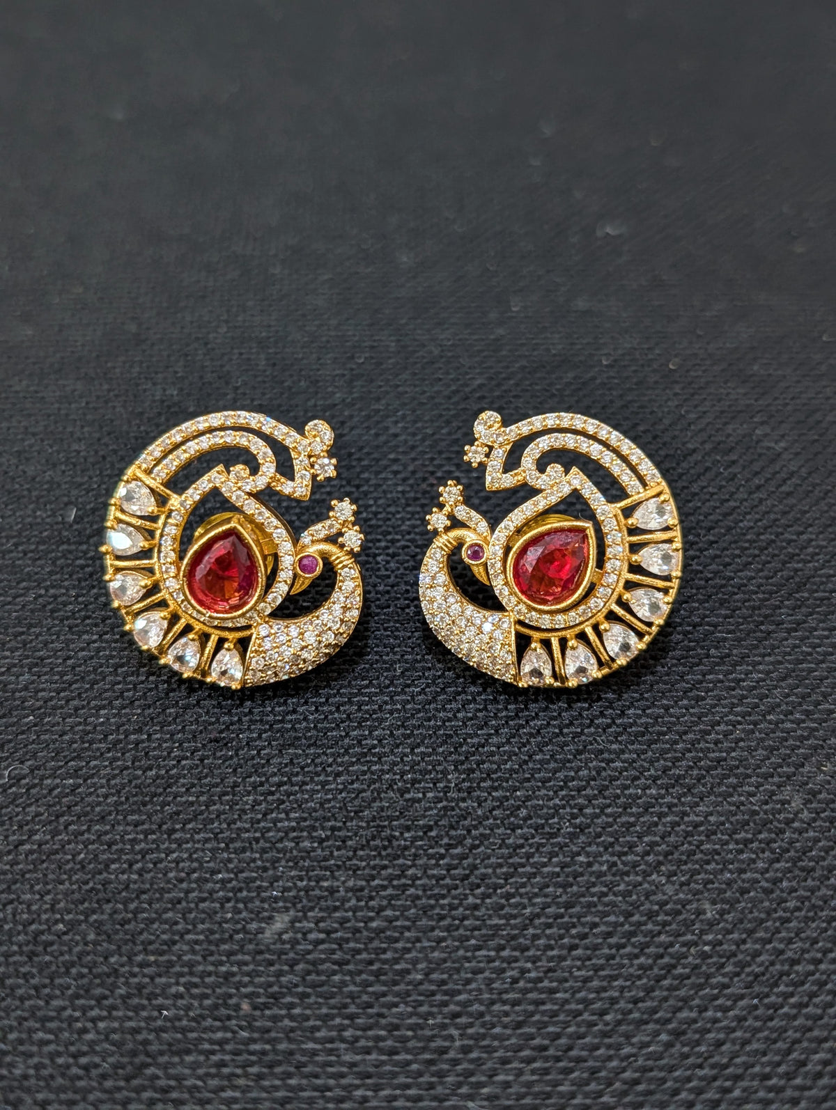 5 colors changing Antique Peacock Stud Earrings