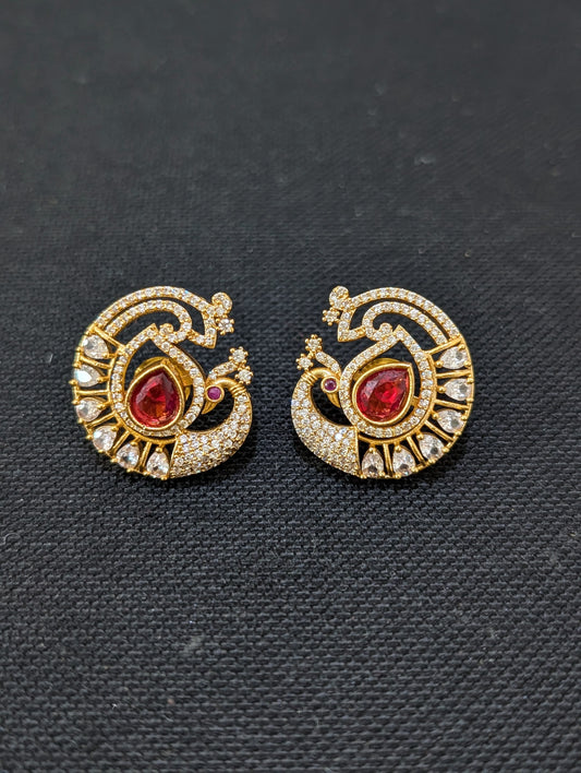 5 colors changing Antique Peacock Stud Earrings