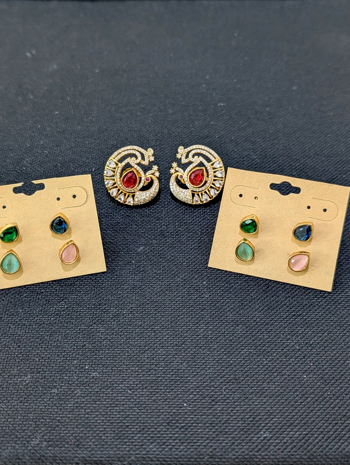 5 colors changing Antique Peacock Stud Earrings