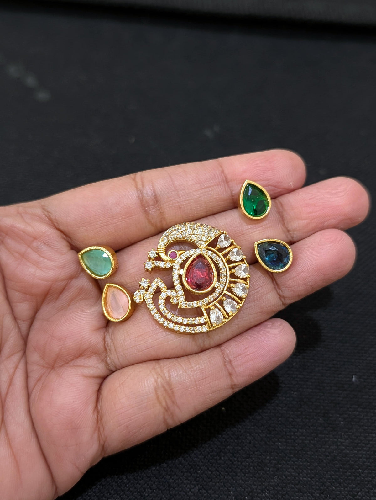 5 colors changing Antique Peacock Stud Earrings