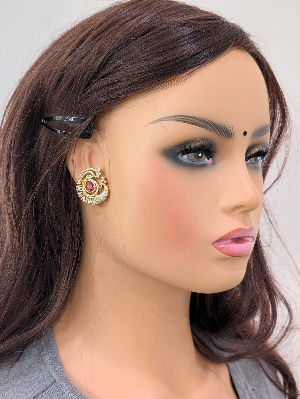 5 colors changing Antique Peacock Stud Earrings