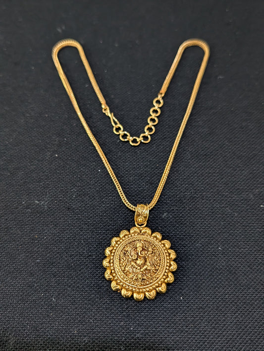 Gold plated Ganesh ji Pendant Necklace