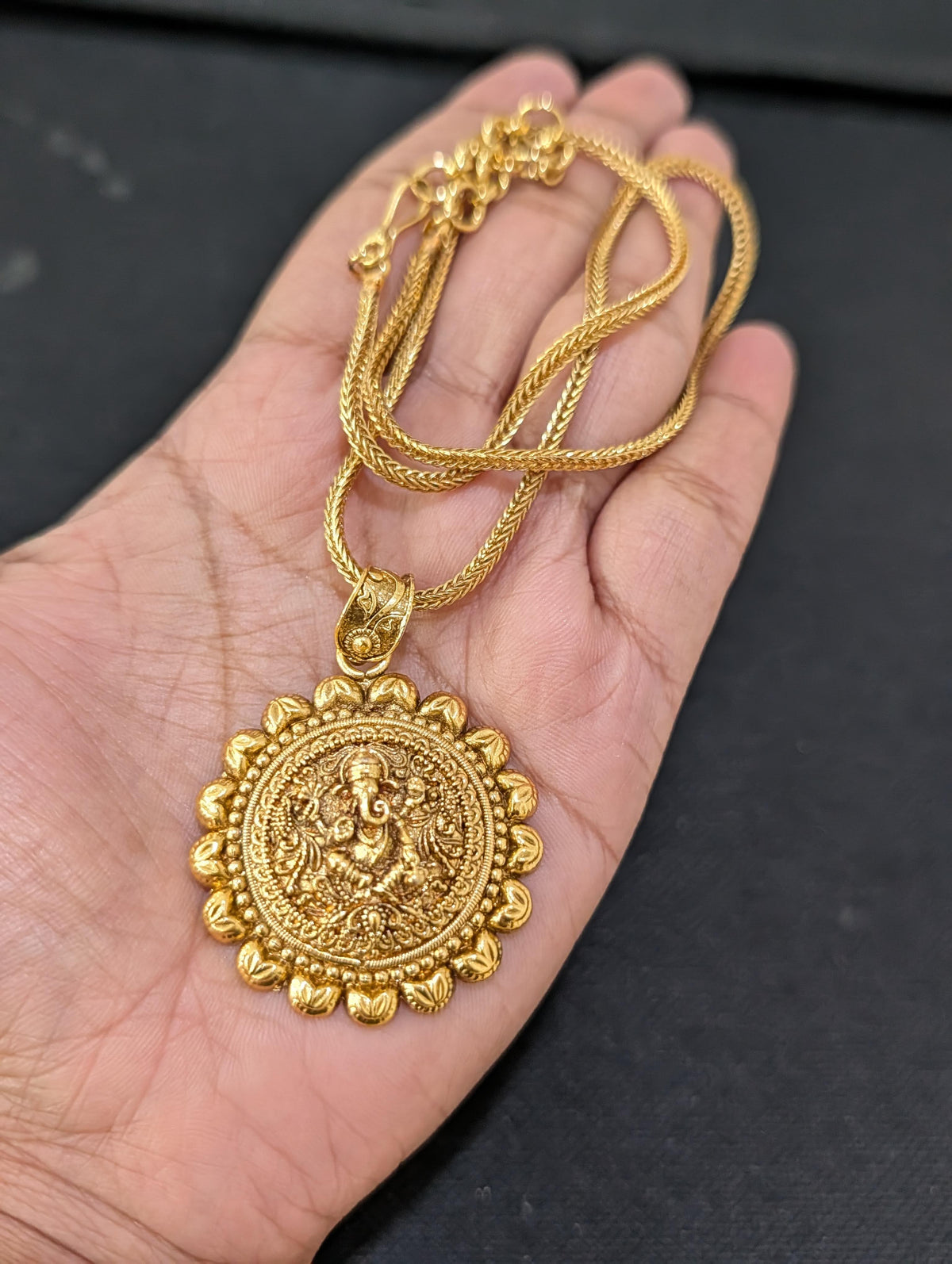 Gold plated Ganesh ji Pendant Necklace